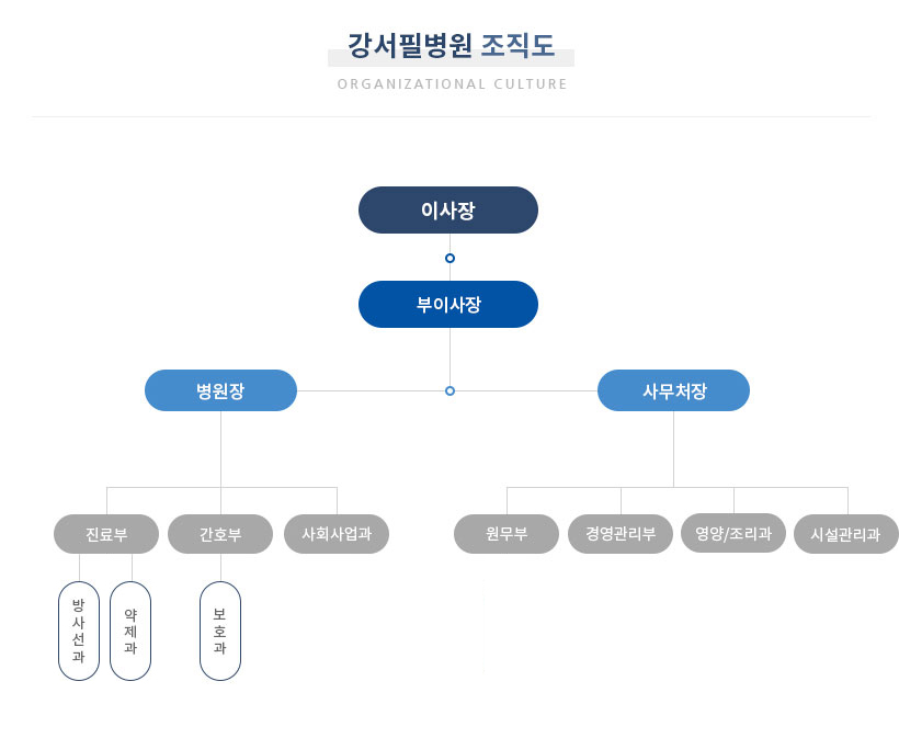 강서필병원 조직도 안내